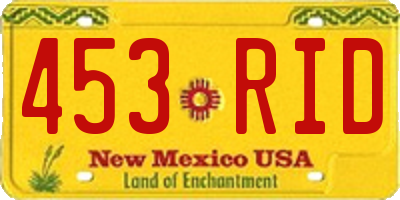 NM license plate 453RID