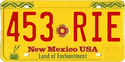 NM license plate 453RIE