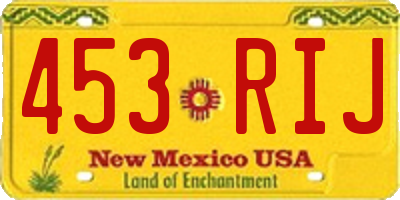 NM license plate 453RIJ