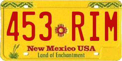 NM license plate 453RIM
