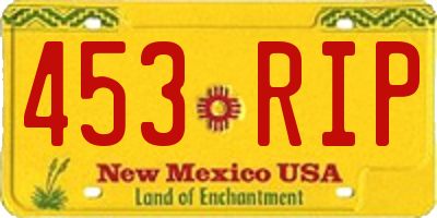 NM license plate 453RIP