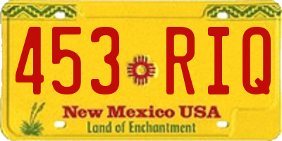 NM license plate 453RIQ