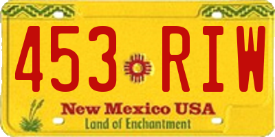NM license plate 453RIW