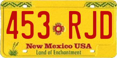NM license plate 453RJD
