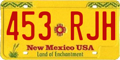 NM license plate 453RJH