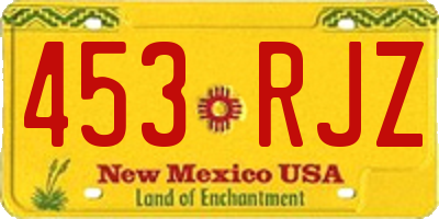 NM license plate 453RJZ