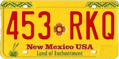 NM license plate 453RKQ