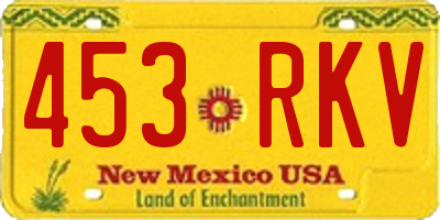 NM license plate 453RKV