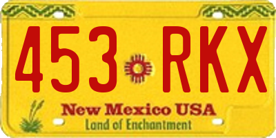 NM license plate 453RKX