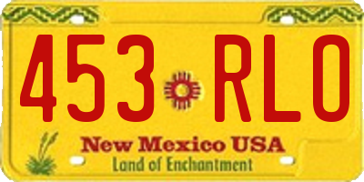 NM license plate 453RLO