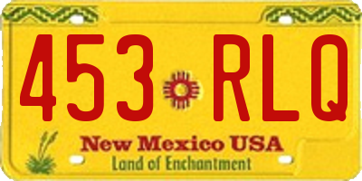 NM license plate 453RLQ