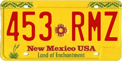 NM license plate 453RMZ