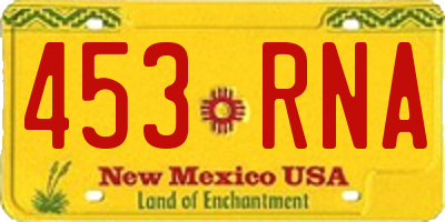 NM license plate 453RNA