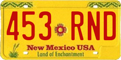NM license plate 453RND
