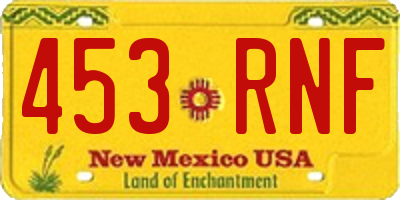 NM license plate 453RNF