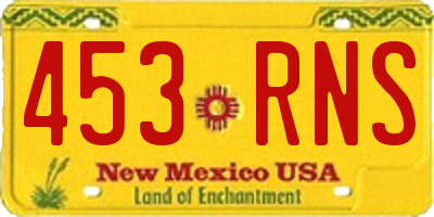 NM license plate 453RNS