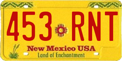 NM license plate 453RNT