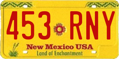NM license plate 453RNY
