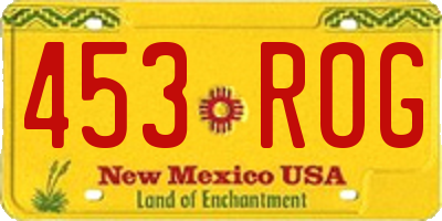 NM license plate 453ROG