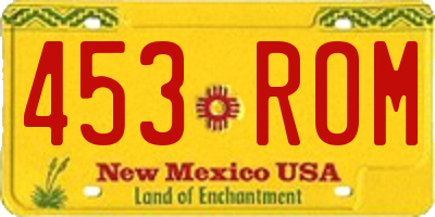 NM license plate 453ROM