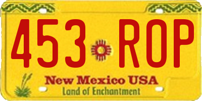 NM license plate 453ROP