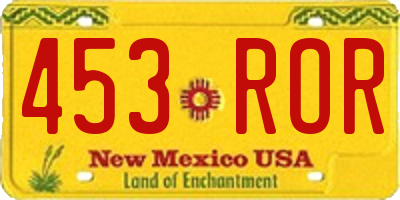 NM license plate 453ROR