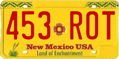 NM license plate 453ROT