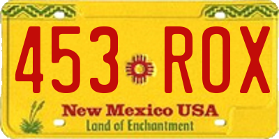 NM license plate 453ROX
