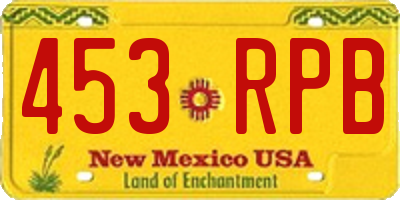 NM license plate 453RPB