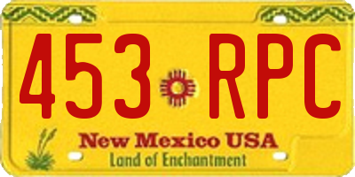 NM license plate 453RPC