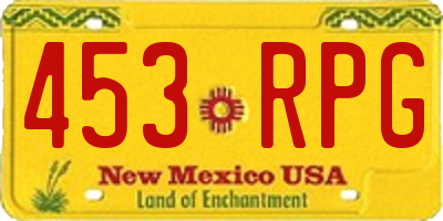 NM license plate 453RPG