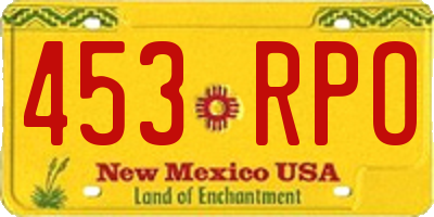 NM license plate 453RPO
