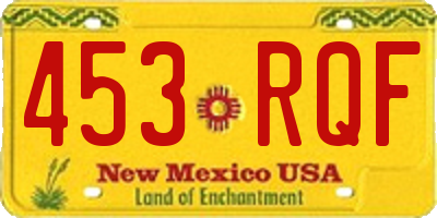 NM license plate 453RQF