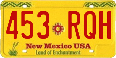 NM license plate 453RQH