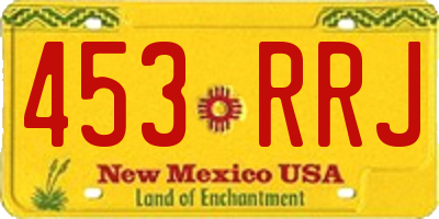 NM license plate 453RRJ