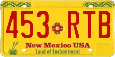NM license plate 453RTB