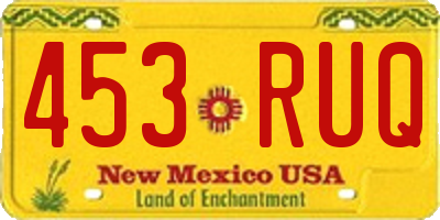 NM license plate 453RUQ