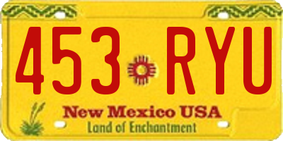 NM license plate 453RYU