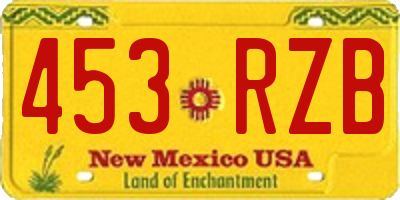 NM license plate 453RZB