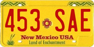 NM license plate 453SAE