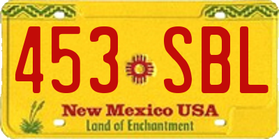 NM license plate 453SBL