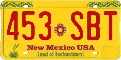 NM license plate 453SBT