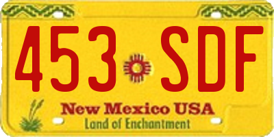 NM license plate 453SDF