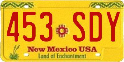 NM license plate 453SDY