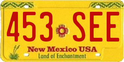 NM license plate 453SEE