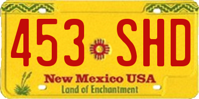 NM license plate 453SHD