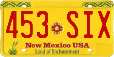 NM license plate 453SIX