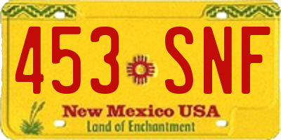 NM license plate 453SNF