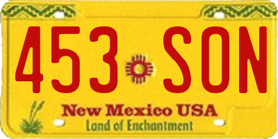 NM license plate 453SON