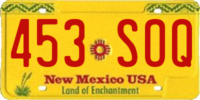 NM license plate 453SOQ